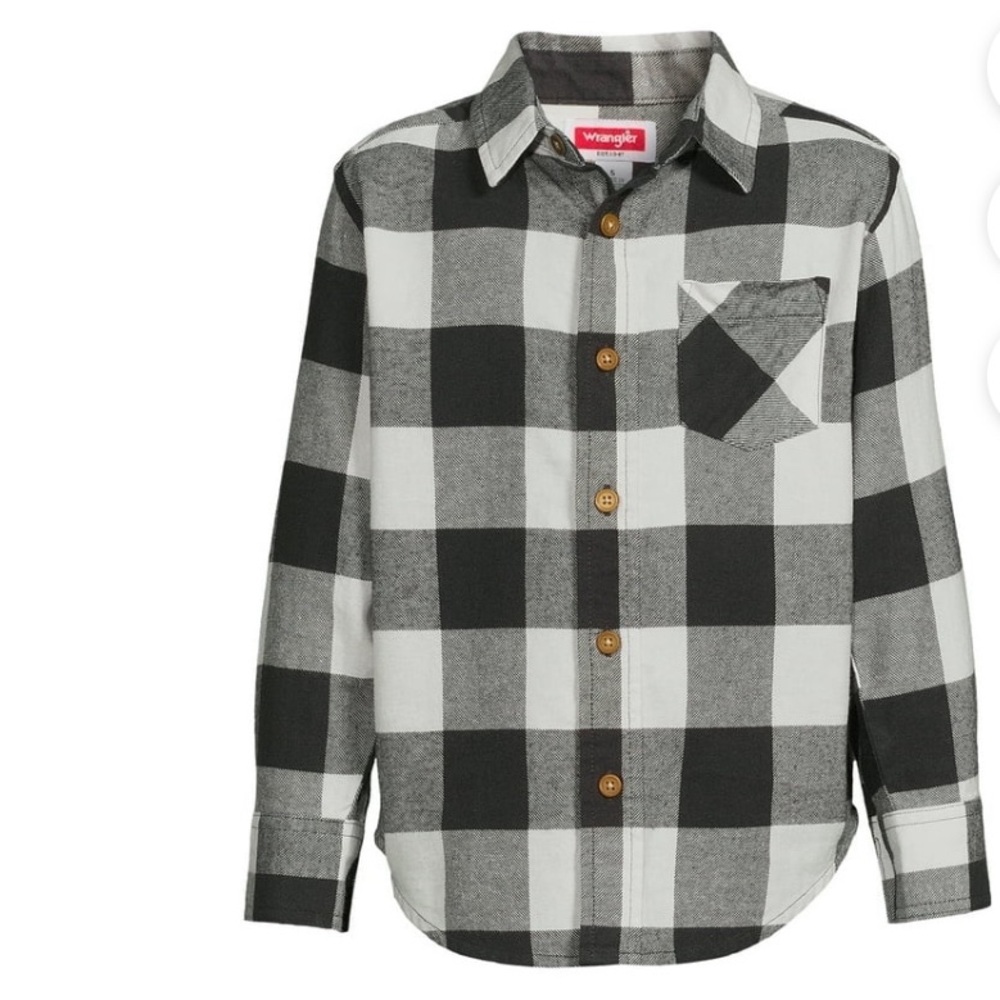 Wrangler Kids Black and White Checkered Shirt